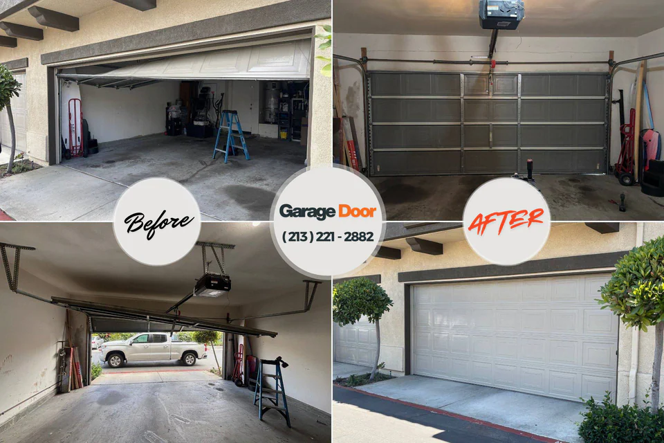 Before and after: garage door repair Bala Cynwyd, PA